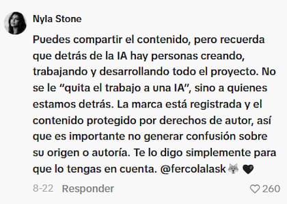 La discusión entre los creadores de Nyla Stone y la tiktoker @fercolalask