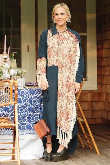 La diseñadora norteamericana, Tory
Burch, con un vestido camisero.