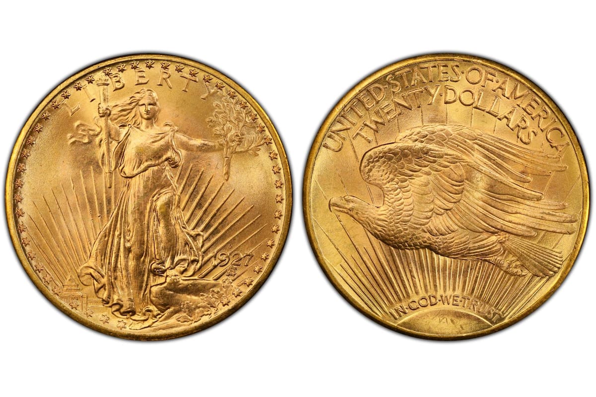 La doble águila Saint-Gaudens de 1927 acuñada en Denver consolidó su posición como la pieza de oro de emisión regular más escasa del siglo XX