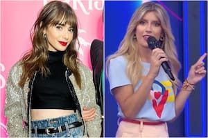 La doble de Emily in Paris estuvo en Bienvenidos a bordo (eltrece) este miércoles (Crédito: Instagram/@emilyinparis/Captura de video eltrece)