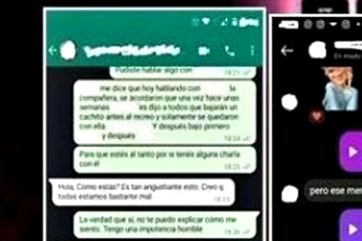 La docente mantenía conversaciones por redes sociales y por WhatsApp con los alumnos.