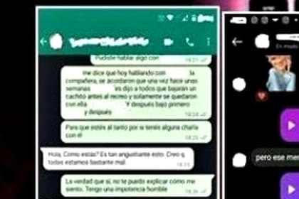 La docente mantenía conversaciones por redes sociales y por WhatsApp con los alumnos.