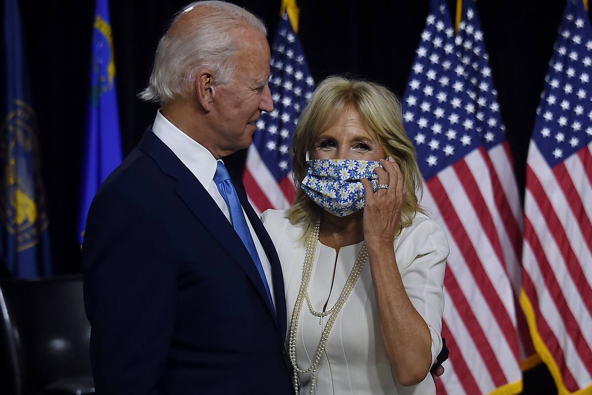 La doctora Jill Biden y el candidato demócrata a la presidencia de Estados Unidos Joe Biden