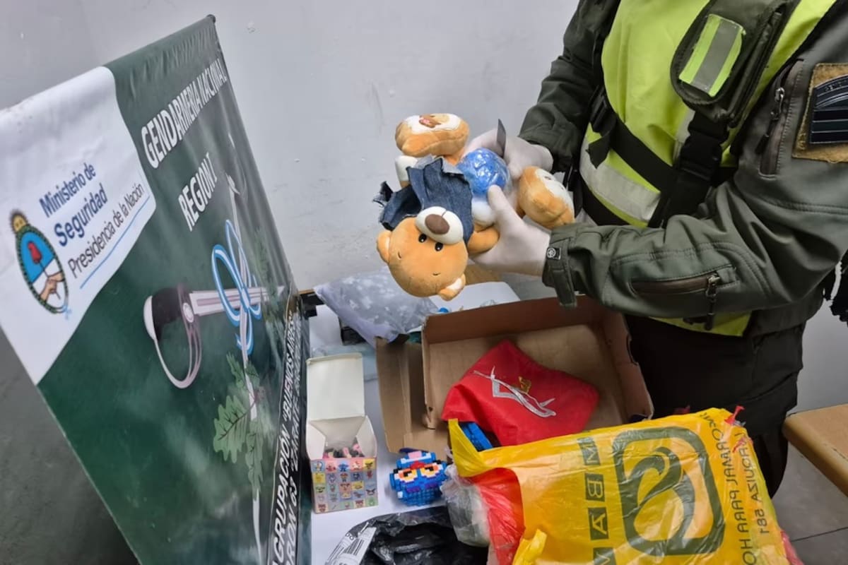 La droga había sido escondida dentro de un oso de peluche