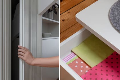 La dueña de casa, diseñadora gráfica, necesitaba cajones grandes donde guardar sus materiales.