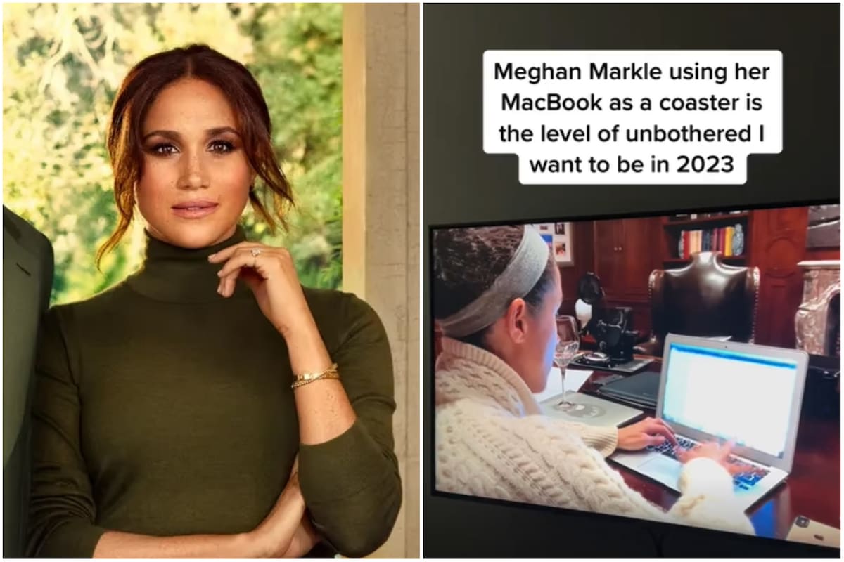 La duquesa de Sussex en una de las escenas de Harry & Mreghan