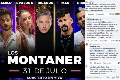 La dura respuesta de Ricardo Montaner a una seguidora luego de pedirle que quitara a Camilo para poder verlo