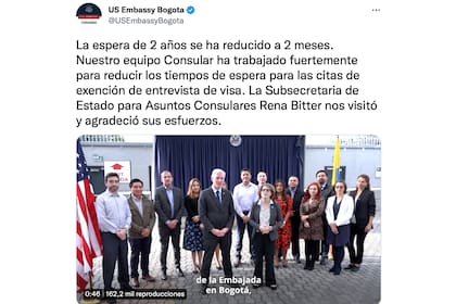 La embajada de Bogotá anunció los cambios en las visas para Estados Unidos