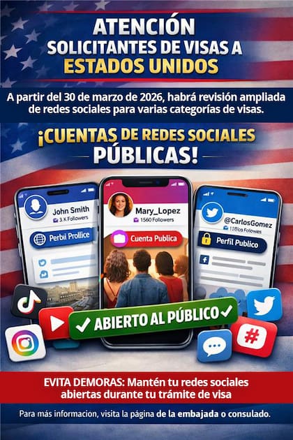 La Embajada de EE. UU. en México advirtió que las cuentas de los solicitantes deben permanecer públicas durante todo el proceso