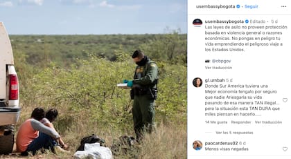 La Embajada de Estados Unidos en Bogotá advirtió sobre los cruces ilegales