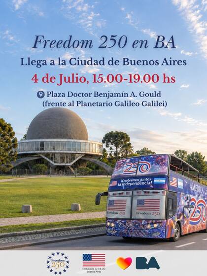 La Embajada de los Estados Unidos invita a celebrar los 250 años del país norteamericano