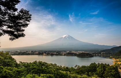 La emblemática figura del monte Fuji.