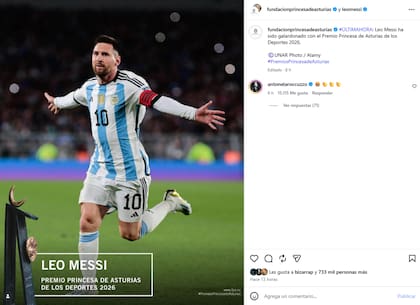 La emoción de Anto Roccuzzo en los comentarios de la publicación