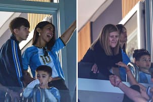 La emoción de Anto Roccuzzo y Celia Messi al ver a Lionel Messi entrar al campo de juego