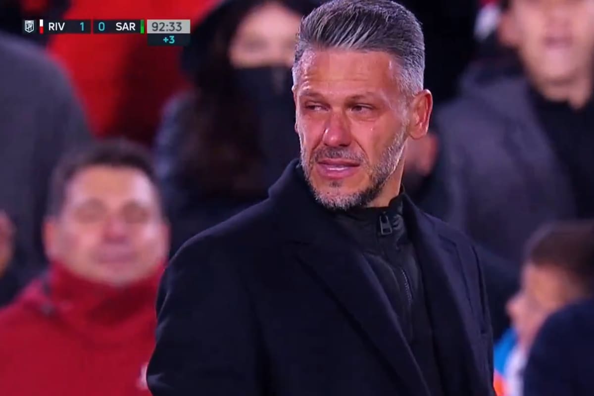 La emoción de Demichelis, en sus últimos minutos como DT de River