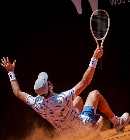 La emoción de Franco Agamenone al ganar el Challenger del Tenis Club Argentino, en enero pasado