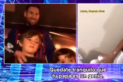 La emoción de Leo y Thiago Messi