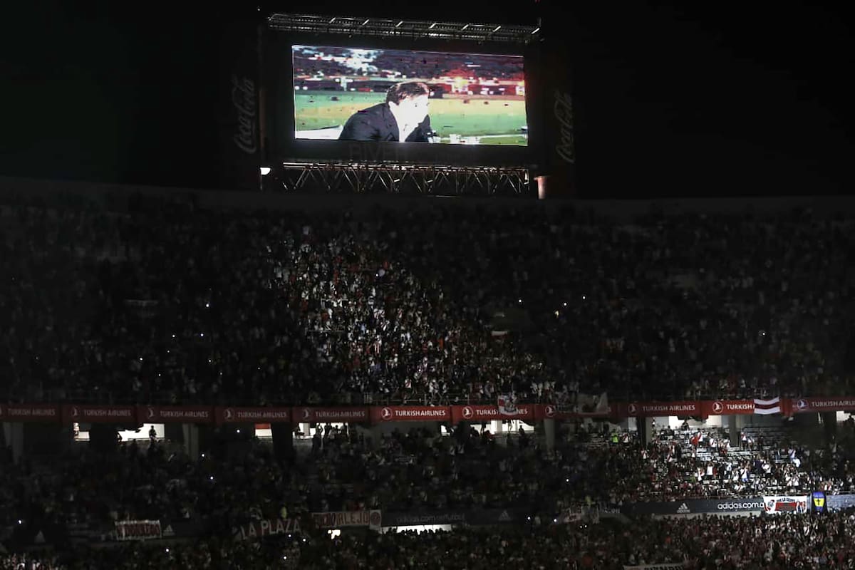 La emoción de Marcelo Gallardo, entrenador de River, durante los festejos por el tercer aniversario de la final de la Copa Libertadores 2018.