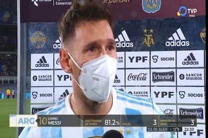 La emoción de Messi en medio de la entrevista televisiva