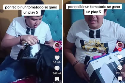La emoción del niño al recibir su regalo más preciado
