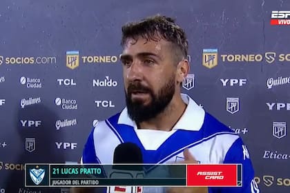 La emoción del Oso Pratto, autor del segundo gol de Vélez ante Argentinos