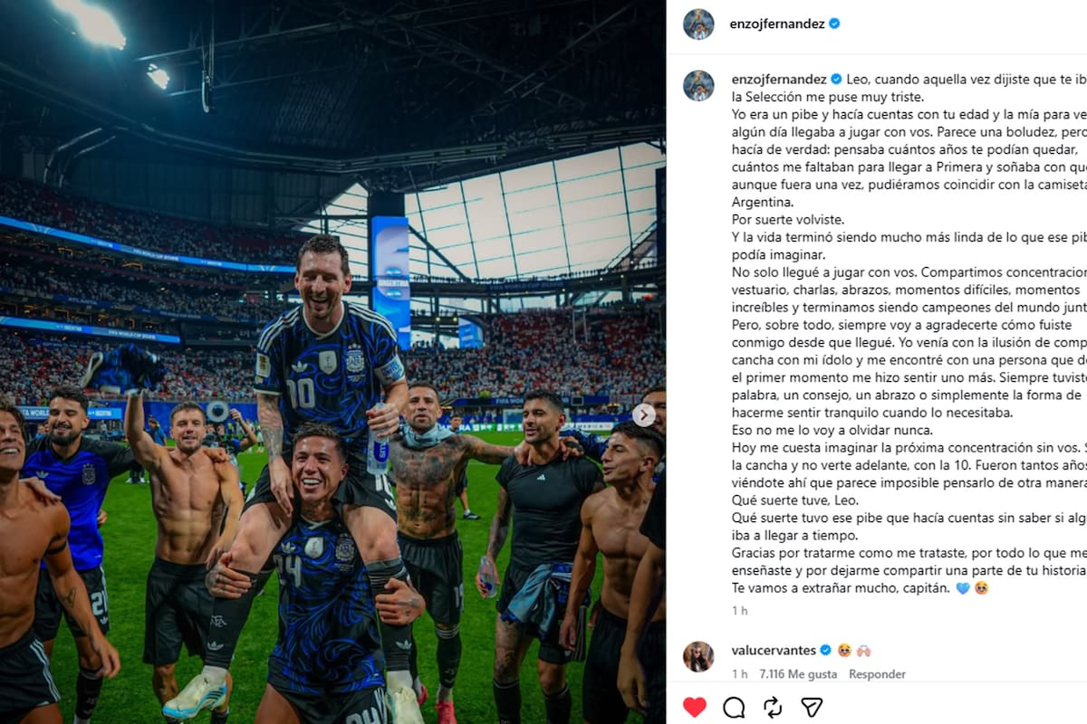 La emotiva carta de despedida de Enzo para Messi