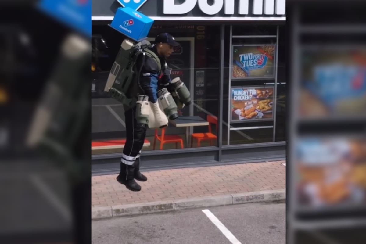 La empresa compartió la exitosa experiencia de repartir sus pizzas con un sistema aéreo (Captura video)