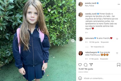 La empresaria se emocionó por el crecimiento de su hija Francesca, de 6, años, que empezó primer grado