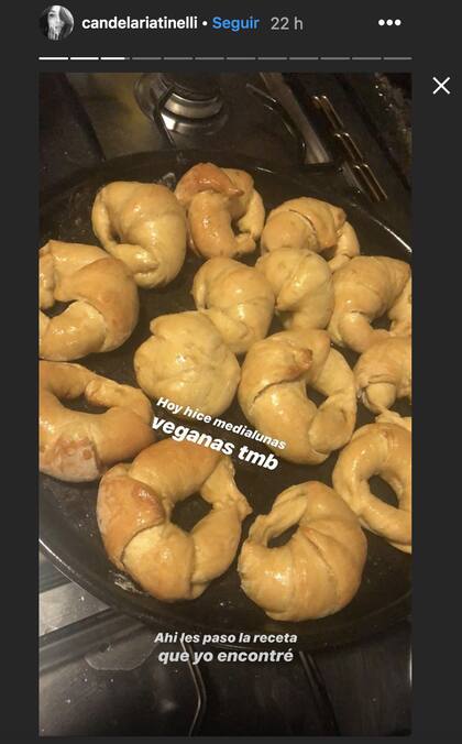 La empresaria y cantante publicó en sus historias una receta vegana de medialunas y causó furor.