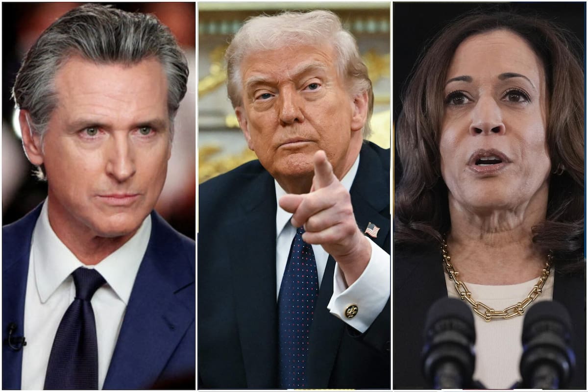 La encuesta que midió las imágenes de Newsom, Trump y Harris y favoreció al republicano