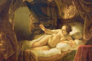 La enfermera Geertje Dircx, que cuidó de la mujer del pintor cuando estaba enferma, se convirtió en amante y modelo de "Dánae", óleo 1636