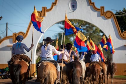 La entrada a Yapeyú es uno de los momentos más emocionantes de la cabalgata.