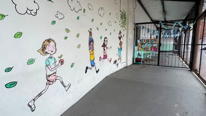 La entrada al Instituto Cristiano de Vicente López