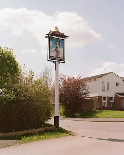 La entrada principal del pub The King Charles, en Winchester, Inglaterra, el 2 de mayo de 2023.