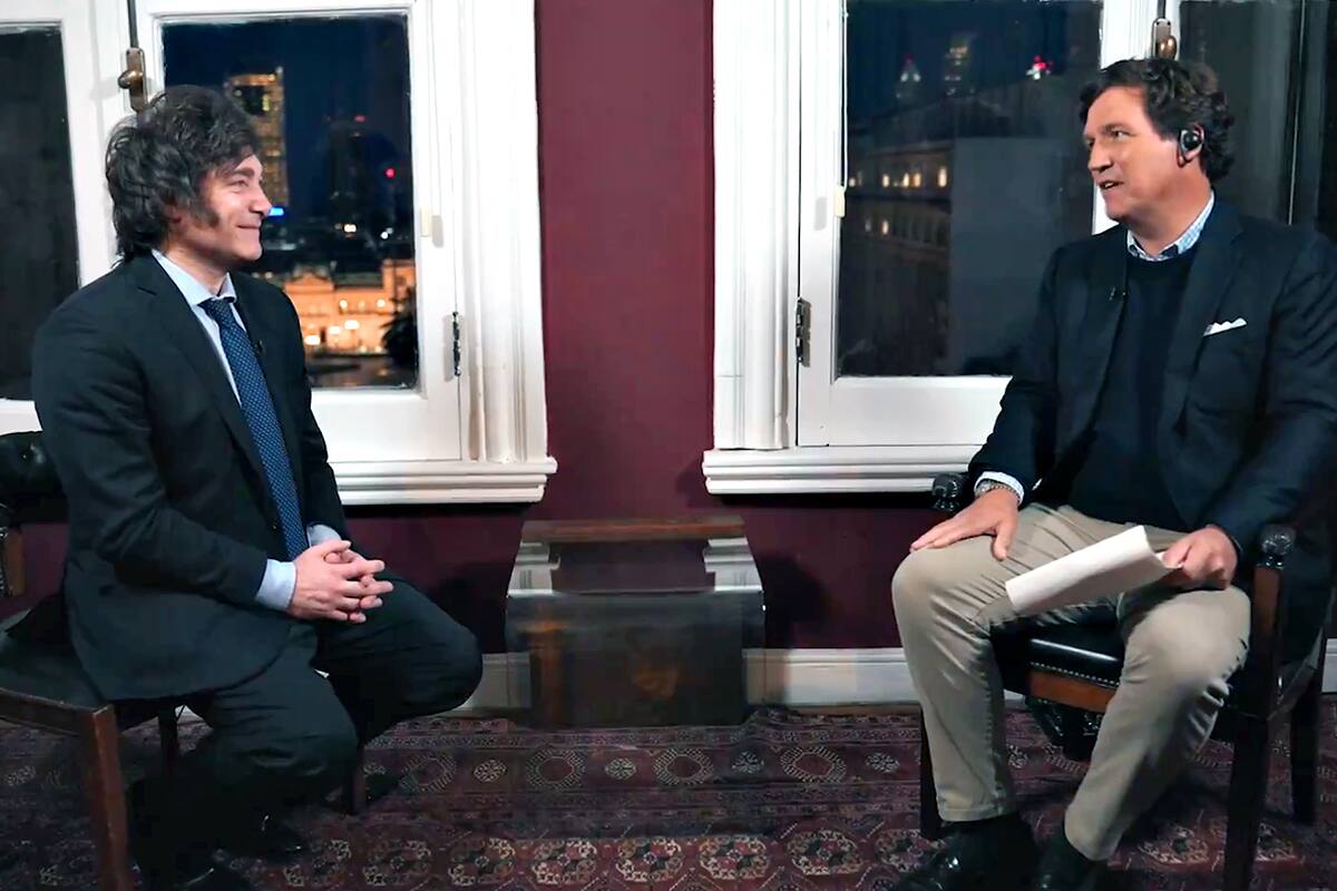 La entrevista de Tucker Carlson con Javier Milei será publicada este jueves 14 de septiembre