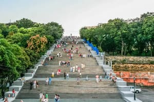 La Escalera Potemkin de Odesa quedó inmortalizada en la película de Eisenstein de 1925 "El acorazado Potemkin"