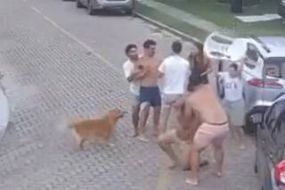 Se difundió un nuevo video de la brutal pelea de tres futbolistas argentinos de Fortaleza contra unos vecinos