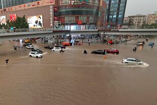 La escena de las inundaciones en Zhengzhou en China, hoy
