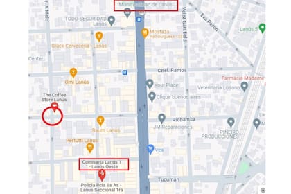 La esquina donde ocurrió el asalto (marcada con un círculo)