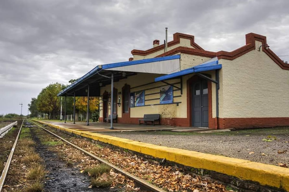 La estación de ferrocarril de Mechita, en la provincia de Buenos Aires