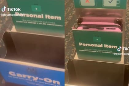 La estadounidense demostró que su valija cabía perfectamente en el contenedor