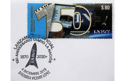 La estampilla resume 150 años