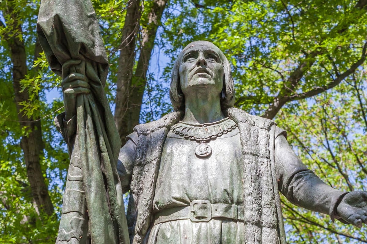 La estatua de Cristobal Colón en el Central Park