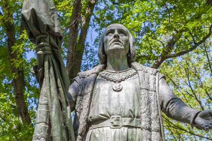 La estatua de Cristobal Colón en el Central Park