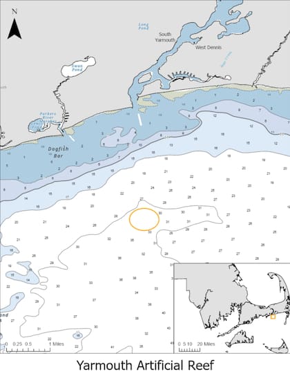 La estructura original abarca 127 acres (51,4 hectáreas) en las aguas de Nantucket Sound