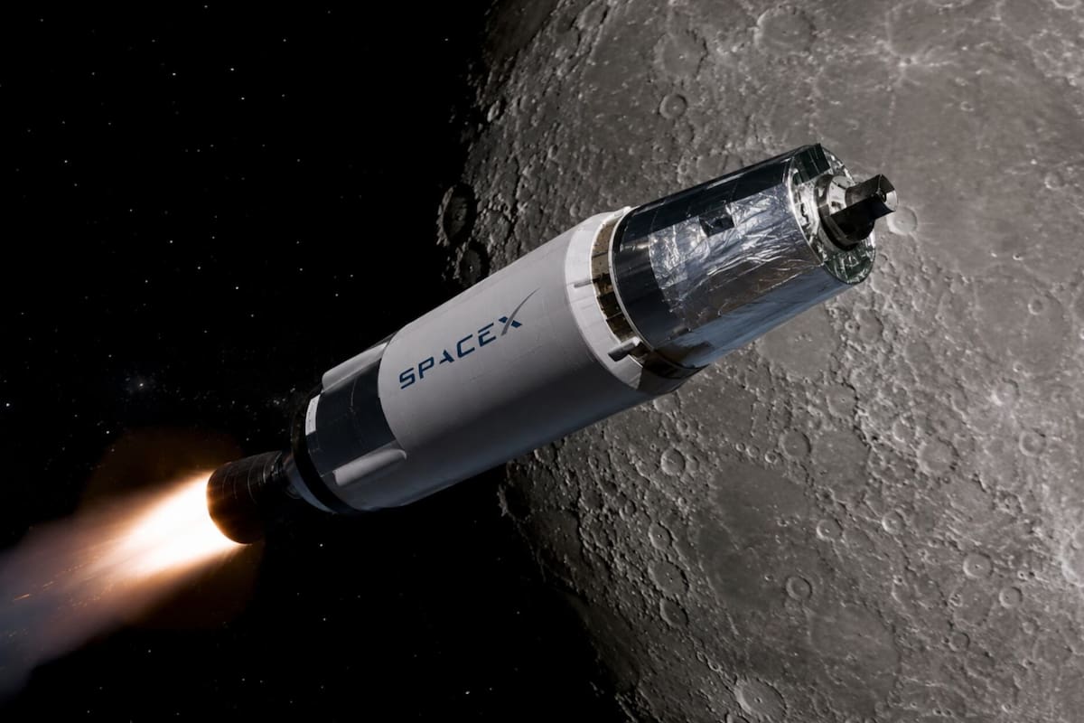 La etapa superior de un Falcon 9, utilizada en una misión de 2025, impactará de forma accidental sobre la superficie lunar y será observada por científicos de distintos países