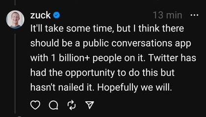 La evaluación de Mark Zuckerberg sobre el futuro de Threads como alternativa a Twitter