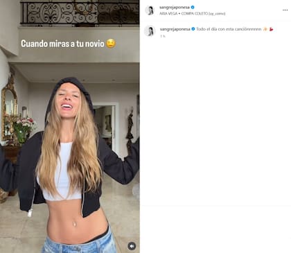 La ex Chiquititas encendió las redes sociales (Foto: Captura Instagram/@sangrejaponesa)