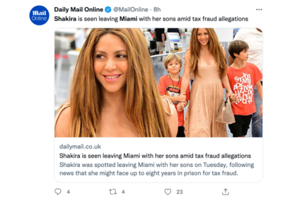 La exclusiva de Daily Mail dice que Shakira "puso cara de valiente"
