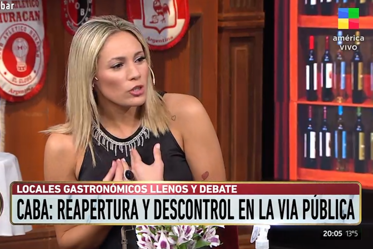 La exjugadora de River y el conductor de Polémica en el bar se mostraron indignados con la sociedad y su reacción ante la apertura de los bares al aire libre en medio de la pandemia